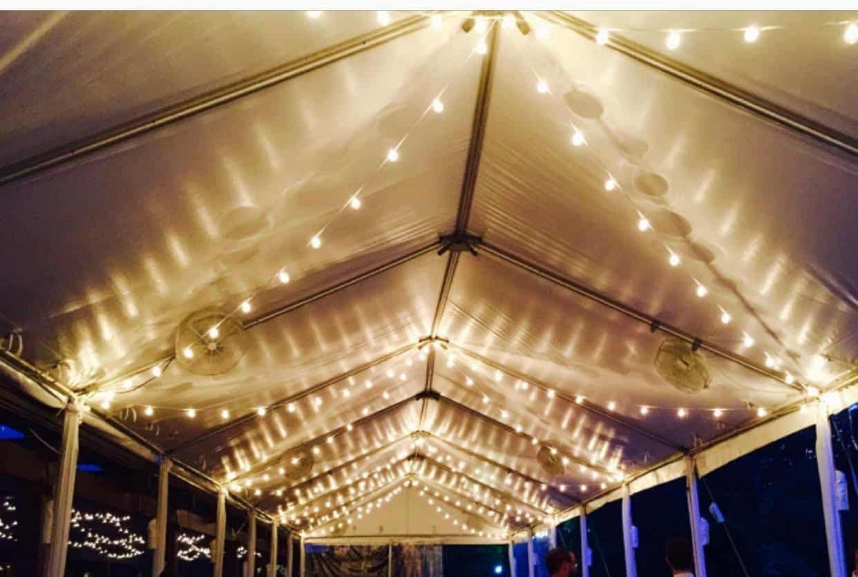 tent ceiling string lights warm
