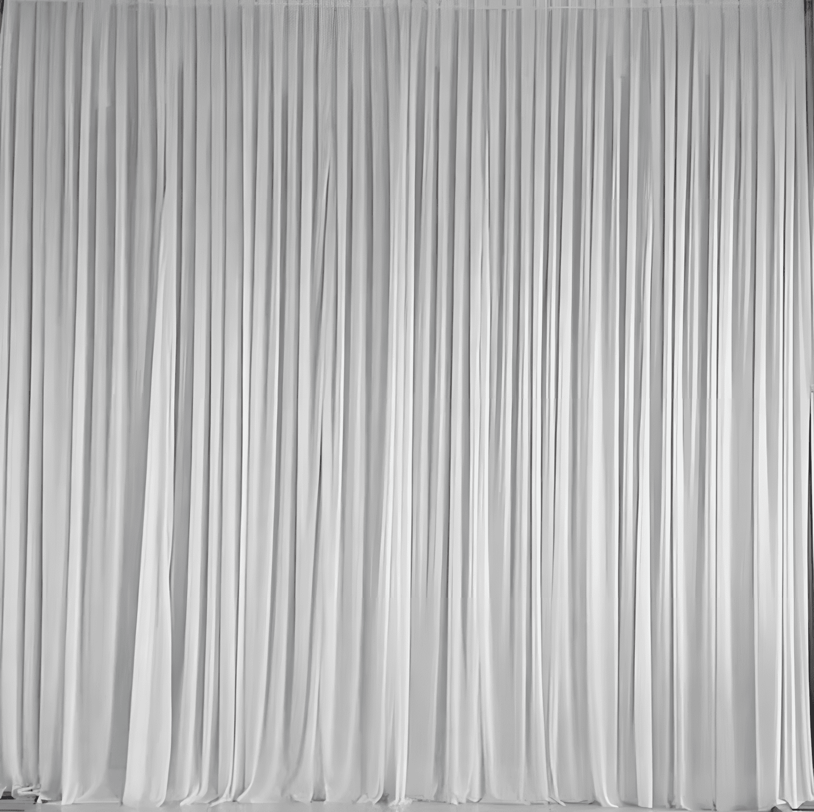 Elegant white single layer event draping backdrop, perfect for weddings and special occasions, provided by Gabro Event Services.