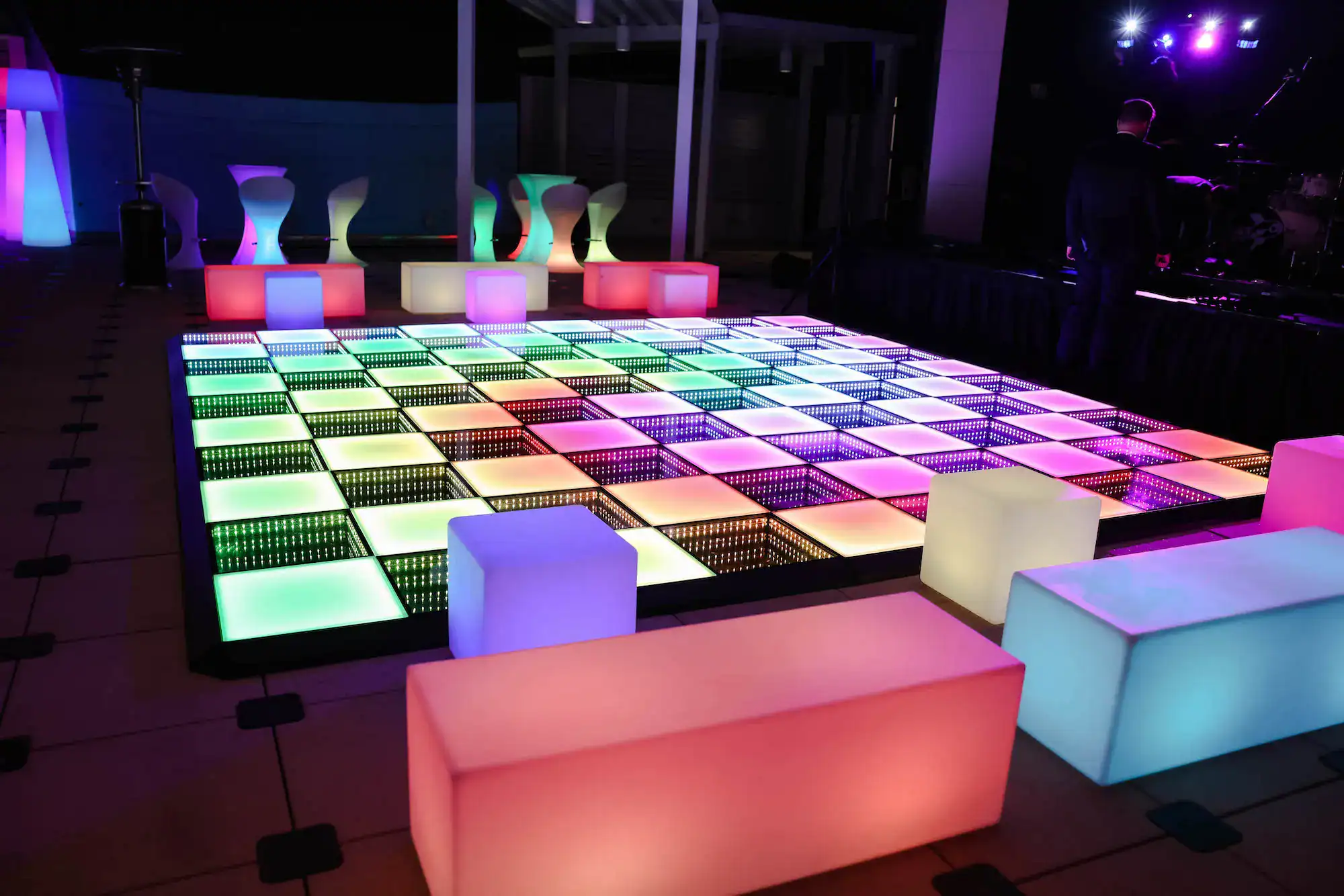 LED light-up dance floor colorful