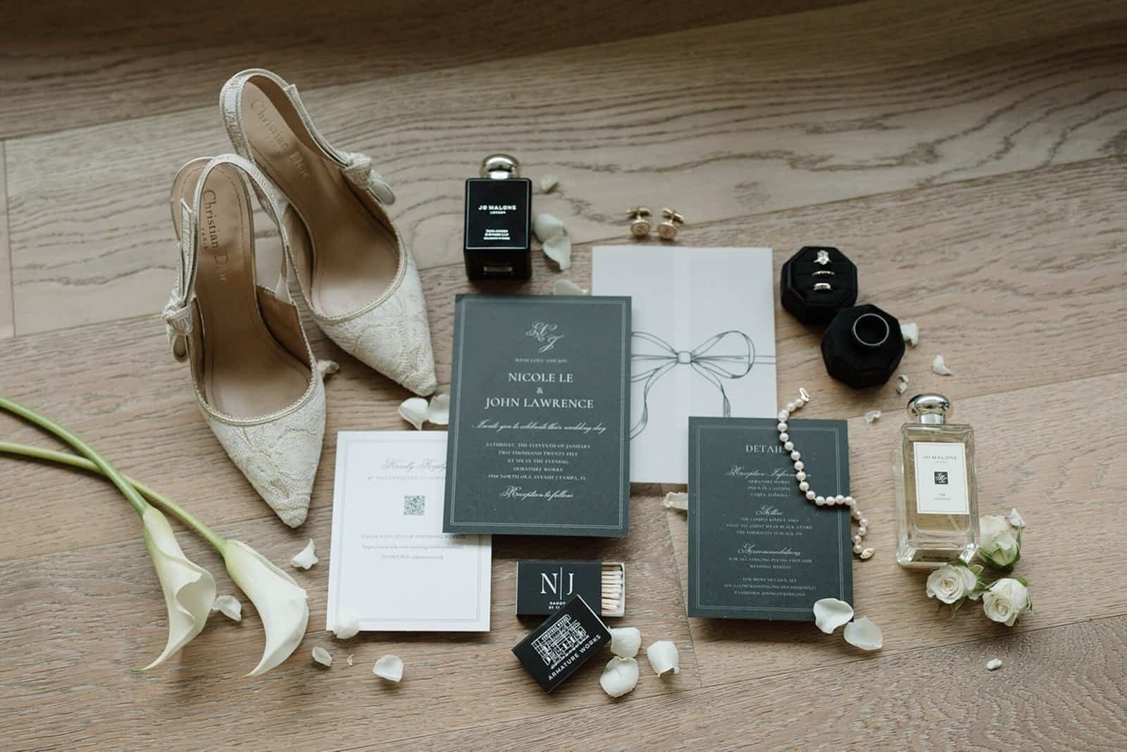 Moody, Modern Black and White Tampa Wedding | Armature Works