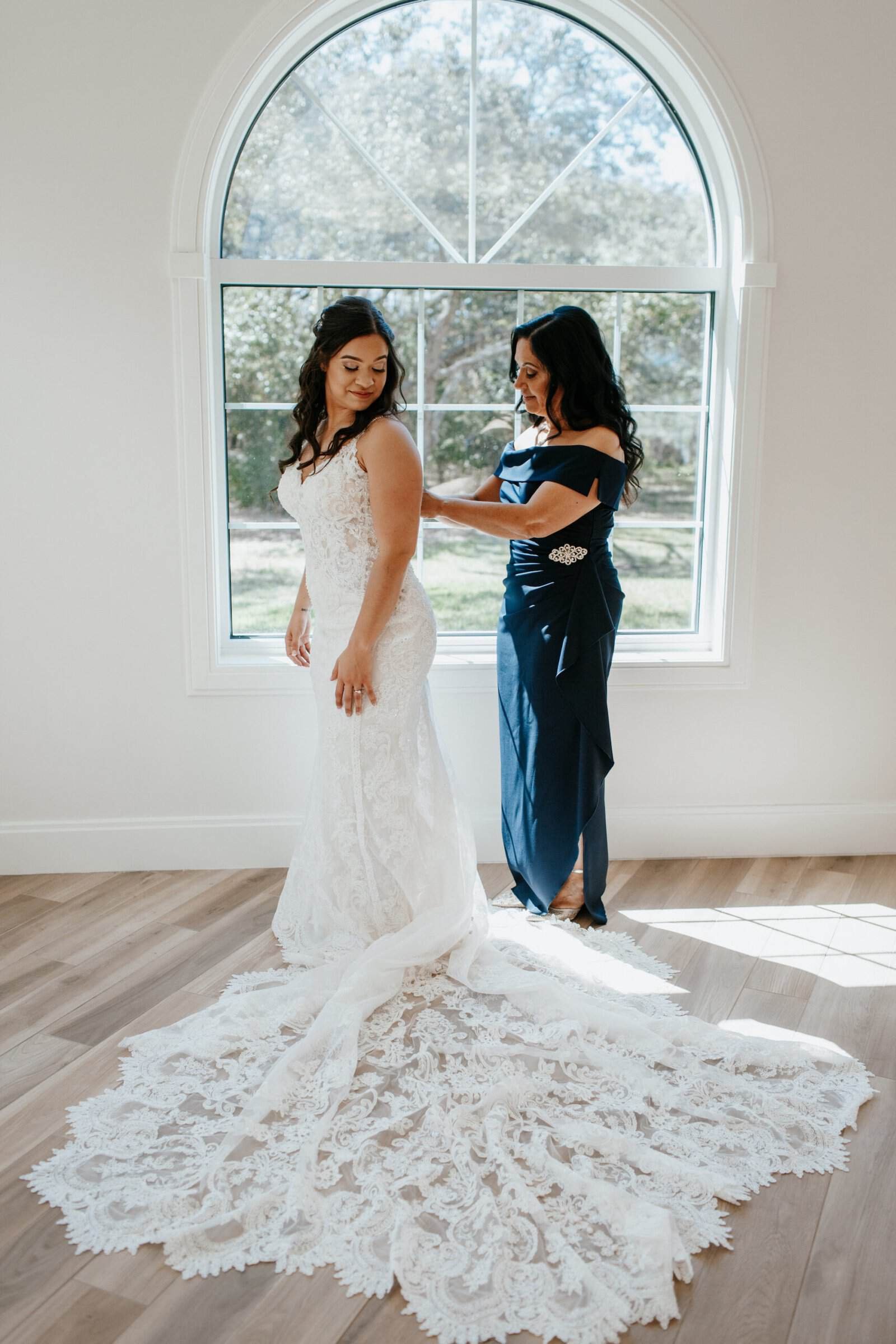 Rooftop wedding ceremony overlooking Tampa Bay at The Birchwood with custom aisle and guest seating