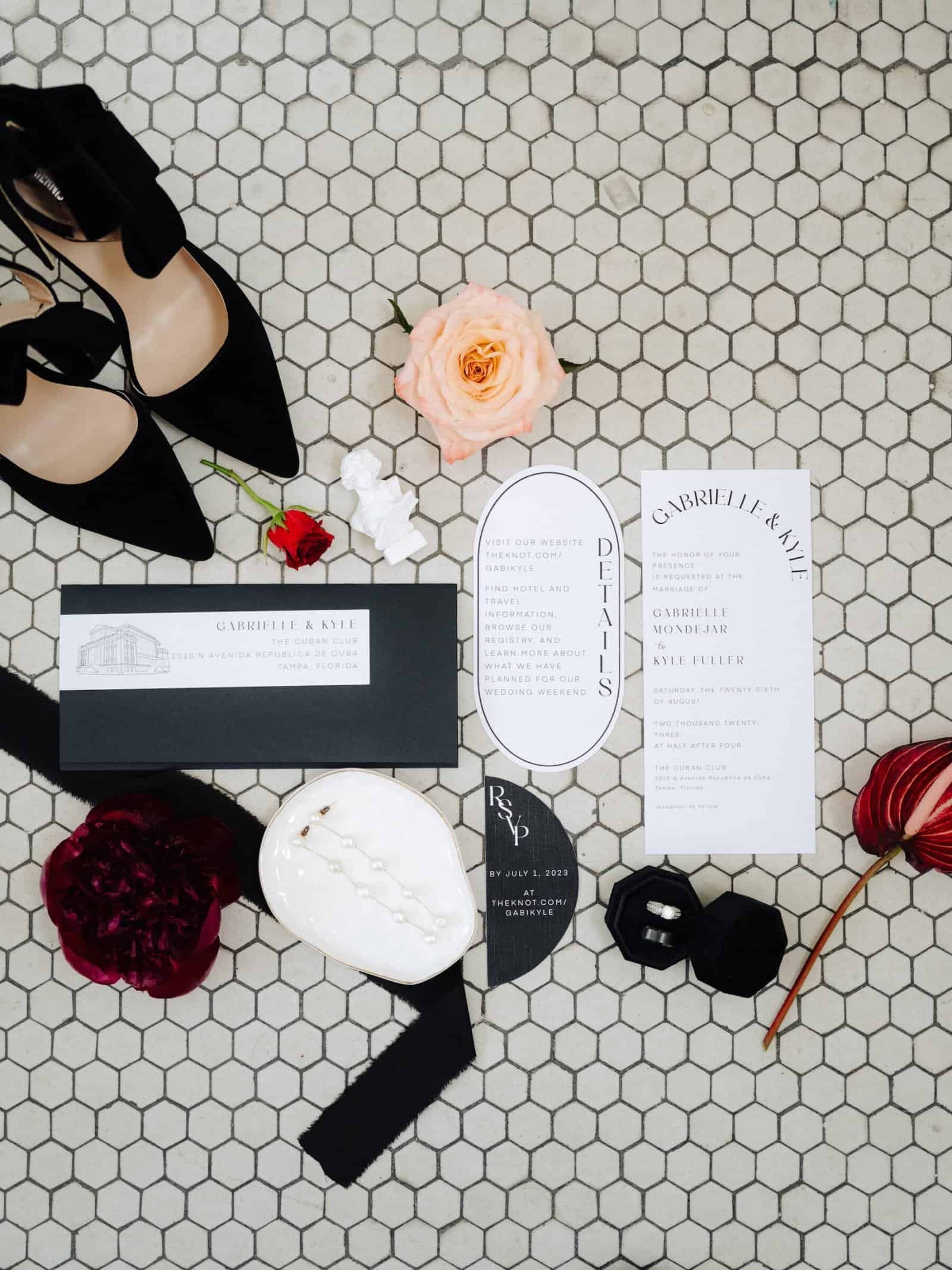 Bold, Modern Black Wedding Inspiration | Cuban Club