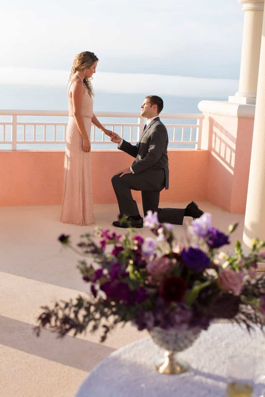 Surprise Rooftop Wedding Proposal on Bended Knee on the 16th Floor Sky Terrace