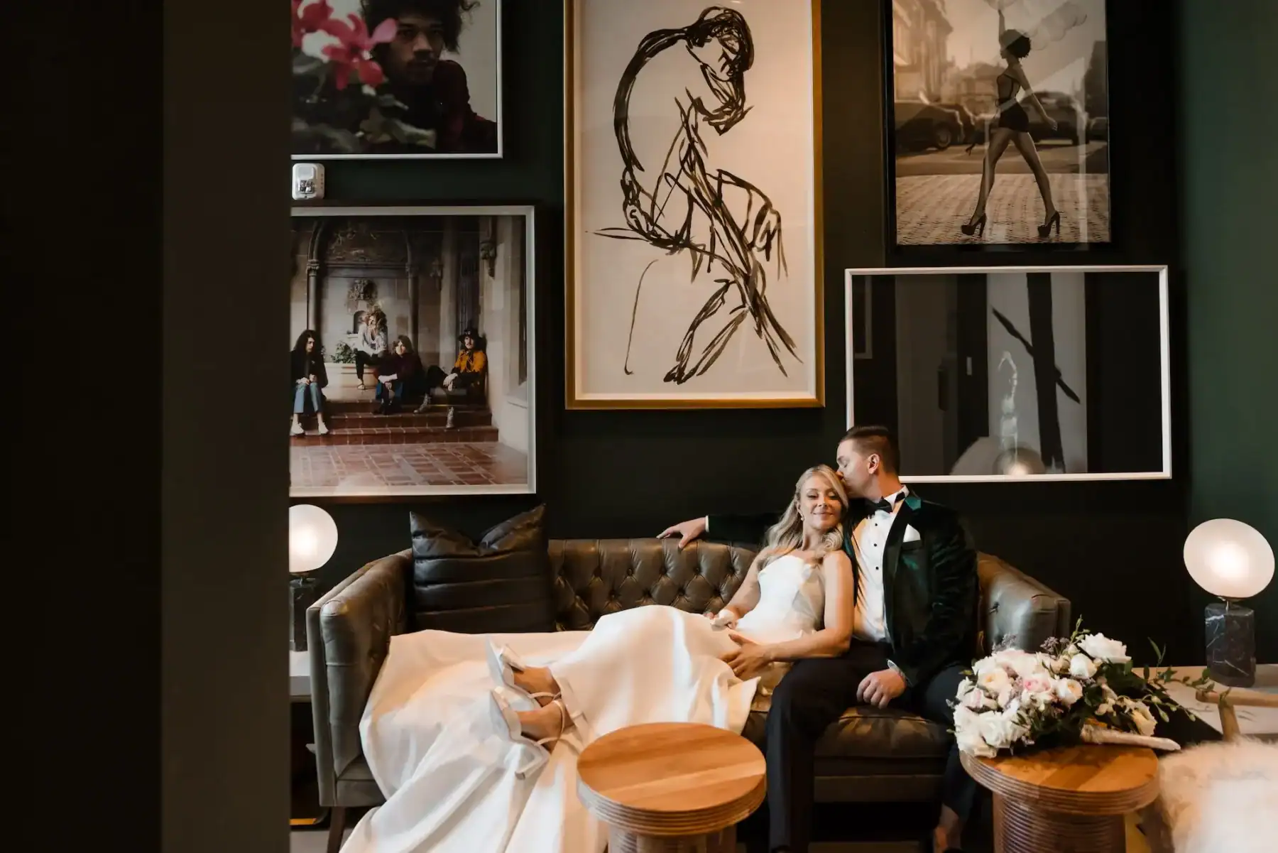 Classic black and white South Tampa wedding reception at Hyde House Public Studio