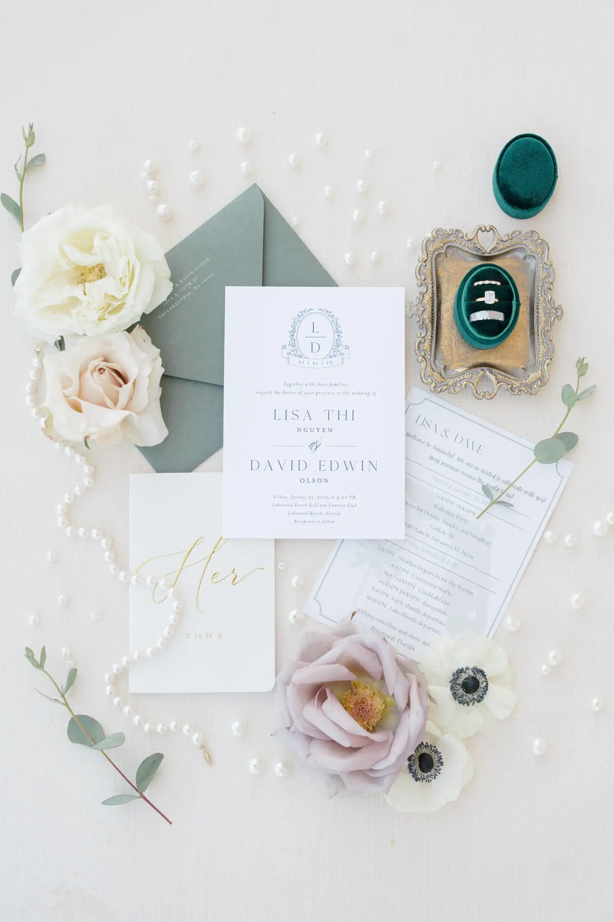 Timeless Gold and Green Sarasota Wedding | Lakewood Ranch Golf & Country Club