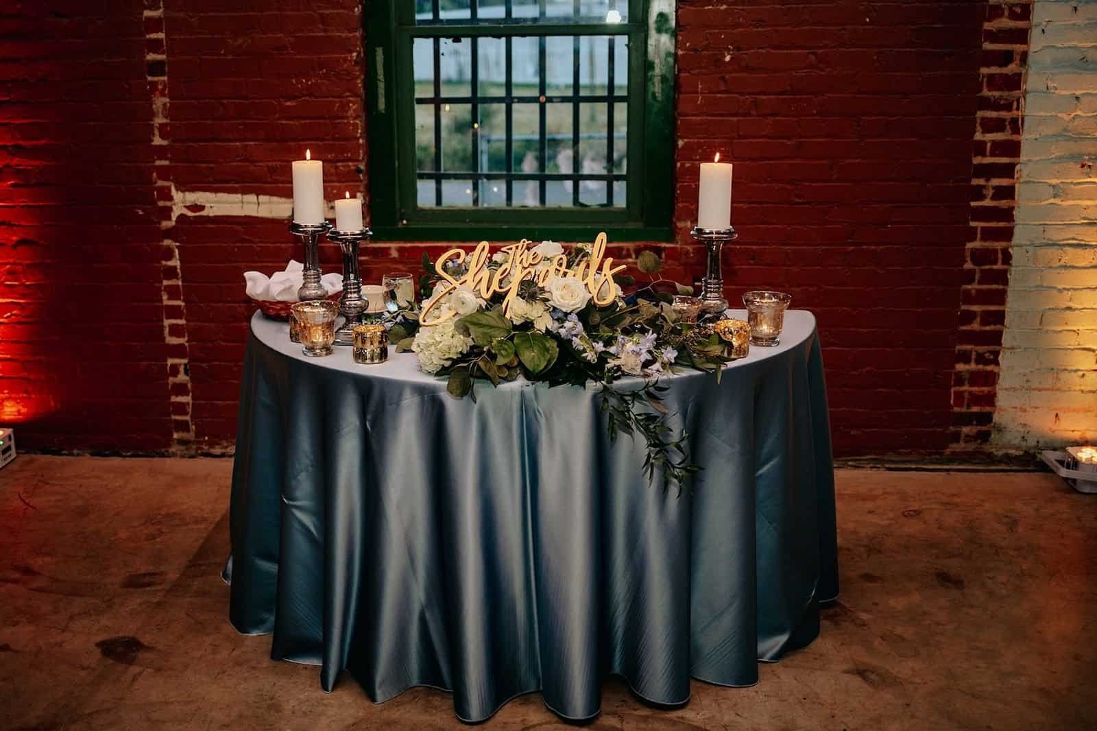 Dusty Blue Floor-Length Linens