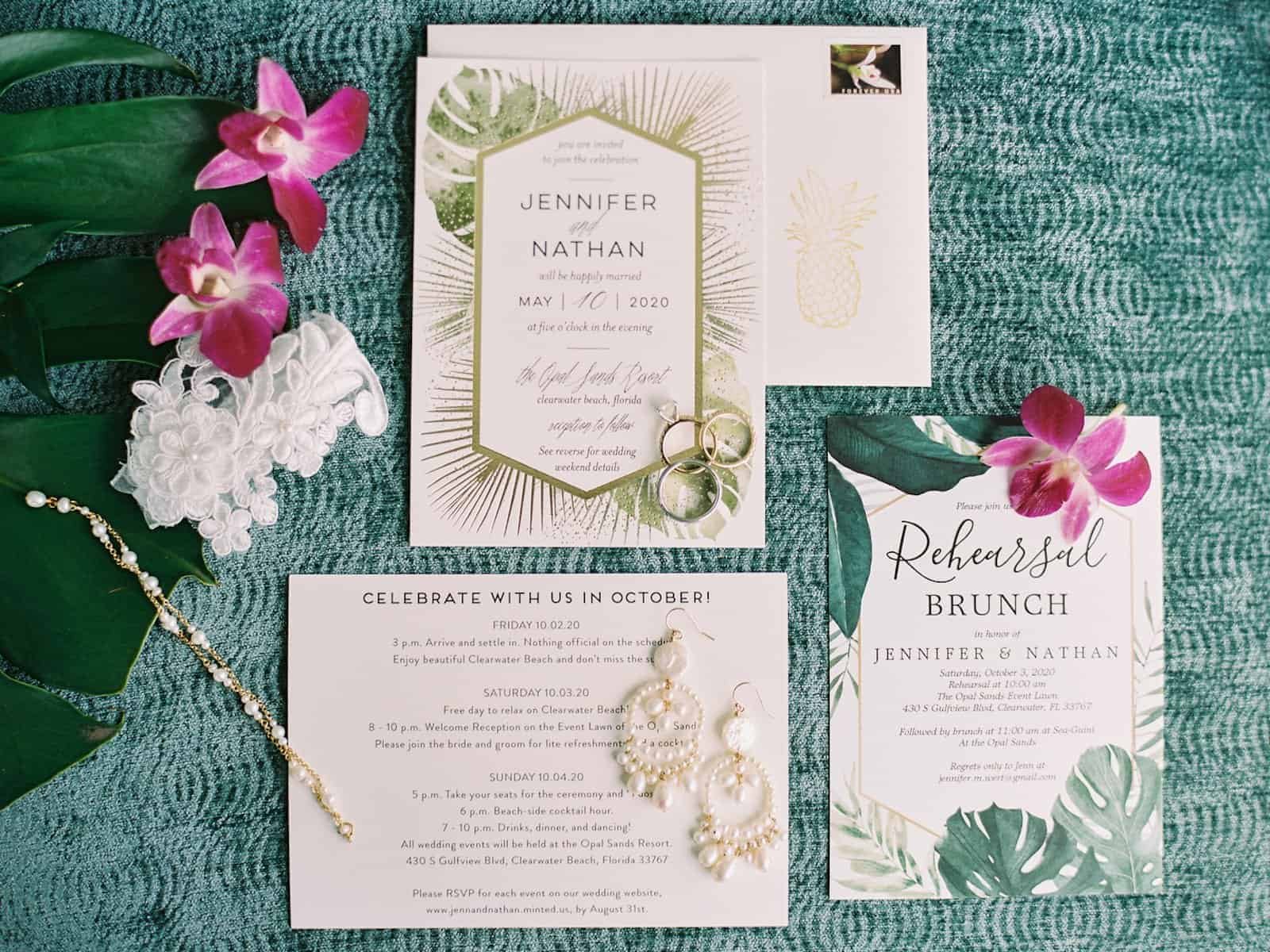 Clearwater Beach Gulf-Front Ceremony Lawn with Padded Folding Chairs and Island Florals