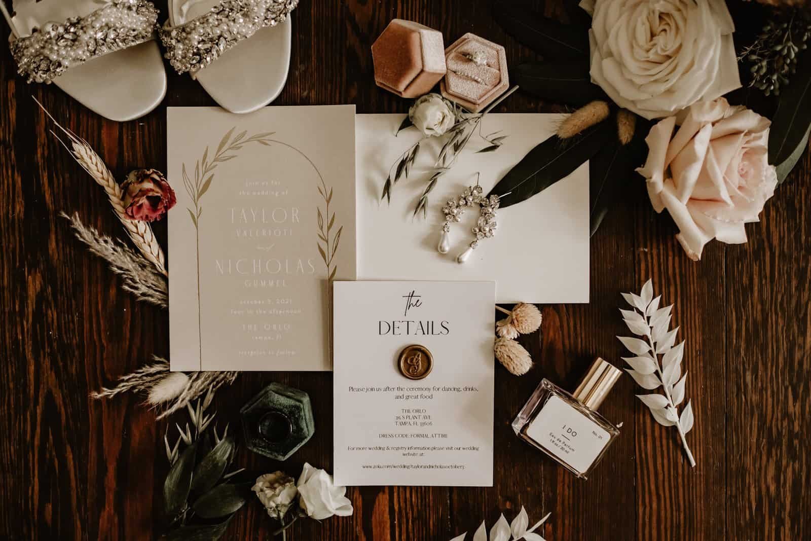 Neutral Ivory and Taupe Wedding Stationery Suite with Wax Seal at The Orlo