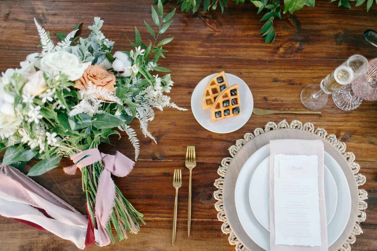 Reception Dinner Tables Set in the Historic Mediterranean Courtyard of Powel Crosley Estate