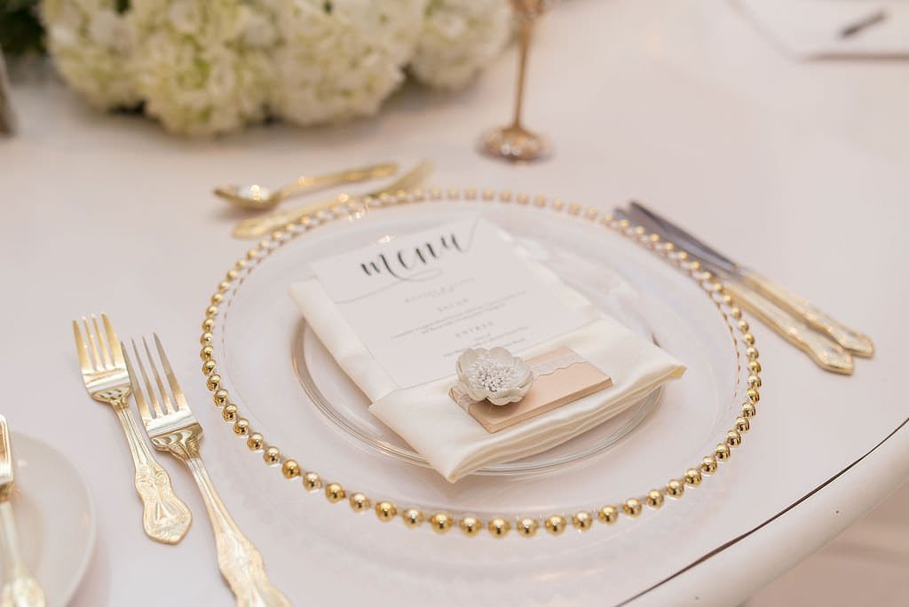 Clear Glass & Gold Beaded Chargers