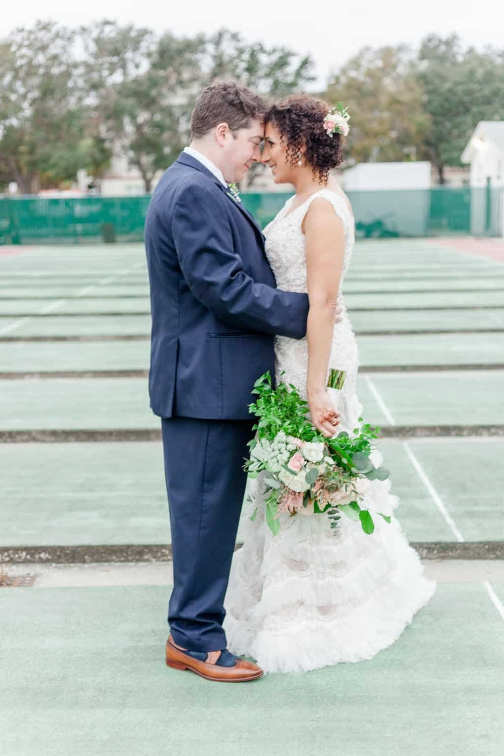 Bride and Groom Historic Architecture Wedding Portrait by Aggie Photography