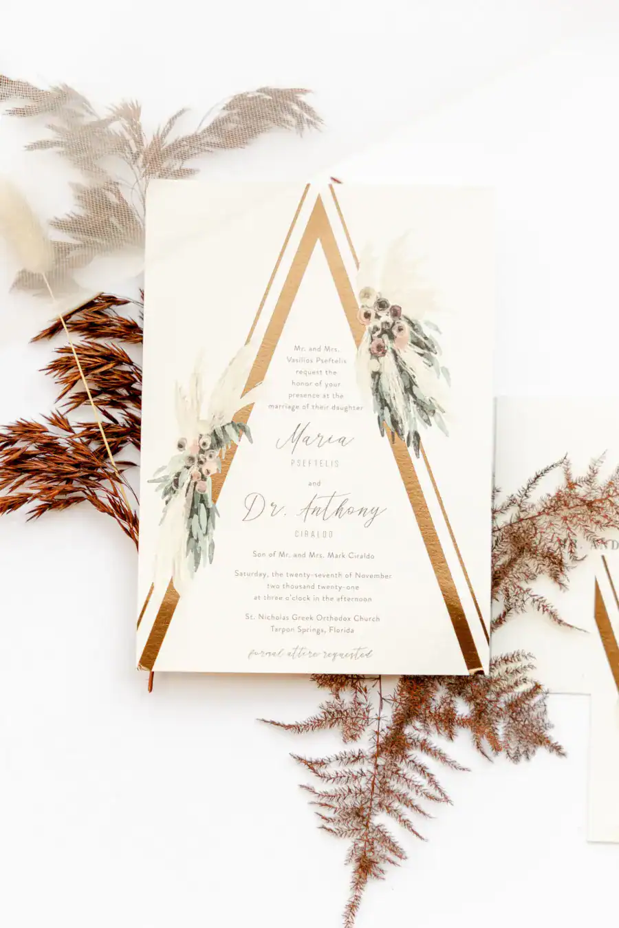 Luxurious, Fall, Boho Tarpon Springs Greek Wedding | Spanos Pappas Community Center