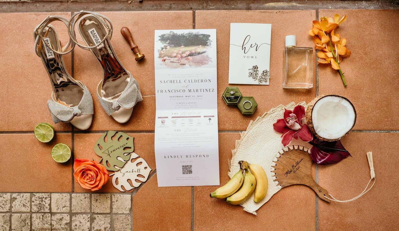 Boho Tropical Downtown St. Pete Wedding | Sunken Gardens