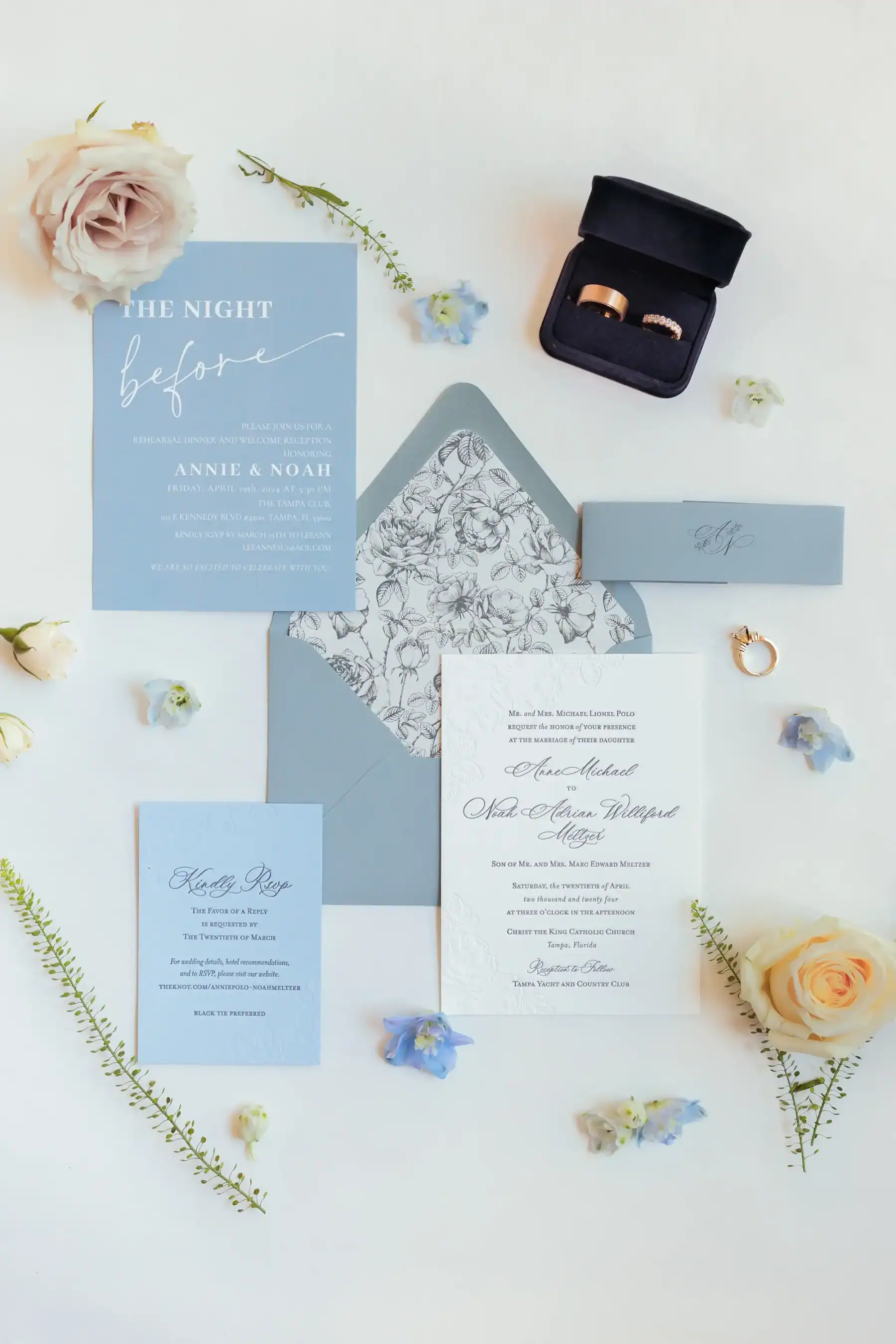 Romantic Blue and Yellow South Tampa Wedding | Tampa Yacht Club