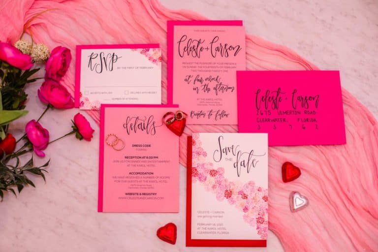 Modern Pink and Red Valentine’s Day Inspired Wedding | The Karol