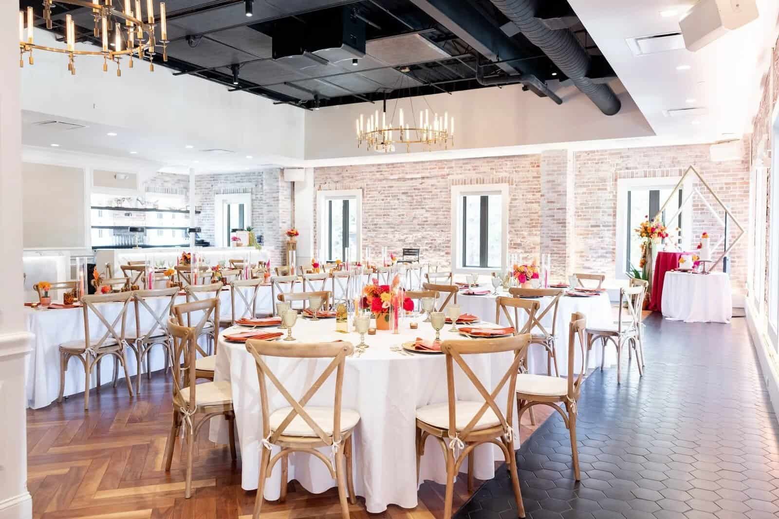 vibrant southwestern rooftop wedding reception red mesa