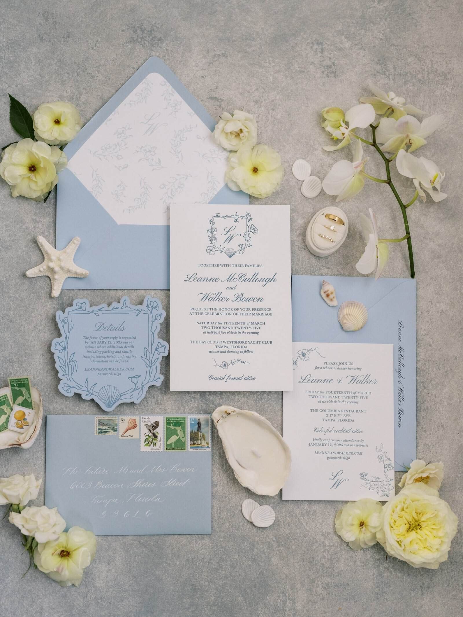 Coastal, Light Blue South Tampa Wedding | Westshore Yacht Club