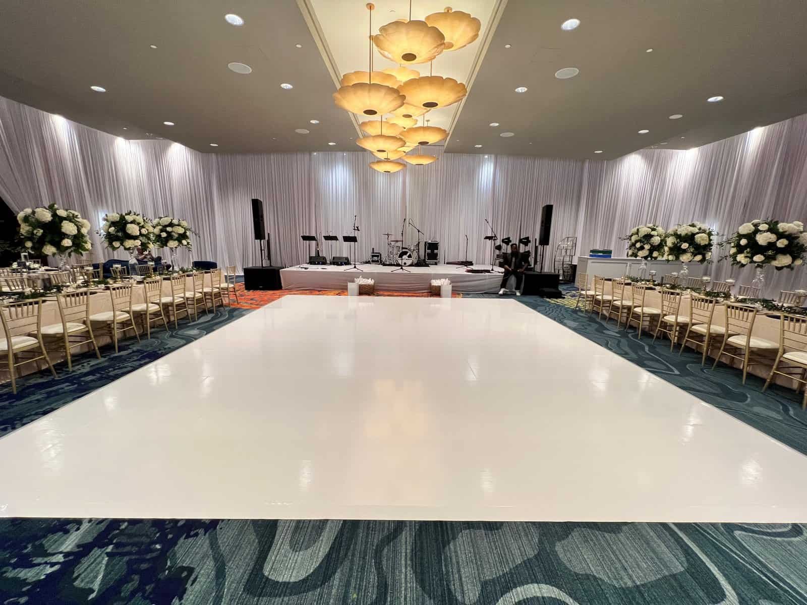 Uniformed Gabro Event Services staging and logistics crew on site in Tampa Bay